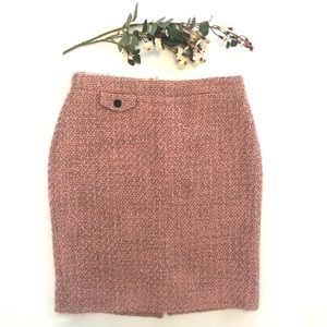 J. Crew No. 2 Pencil pink tweed lined skirt